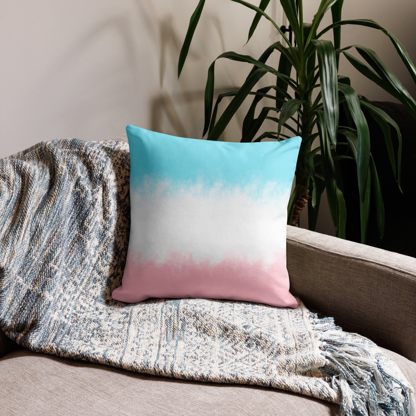 Christian premium throw pillow with soft linen-feel fabric and hidden zipper