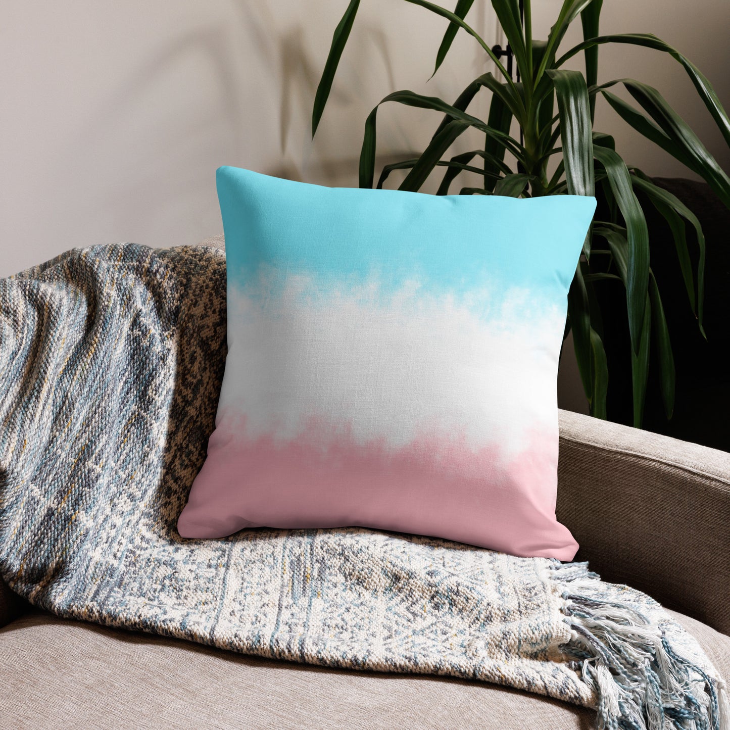 Faith-based home decor pillow with shape-retaining insert for prayer corners