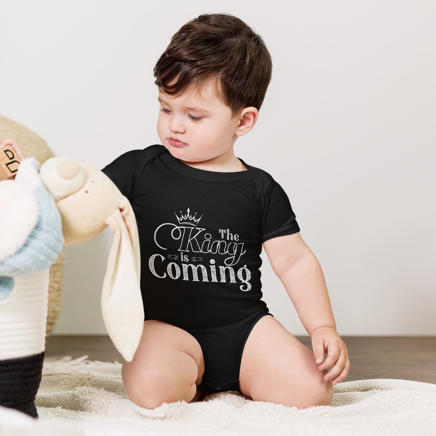 Christian baby bodysuit with soft cotton and faith design