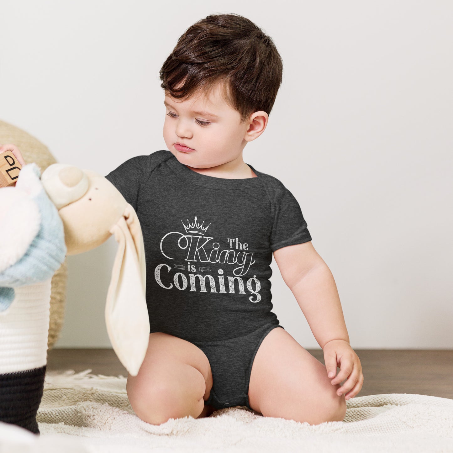 Short sleeve infant one piece for Christian baby gift