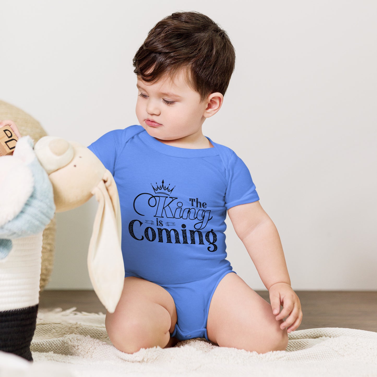 Christian baby bodysuit with soft cotton and faith design