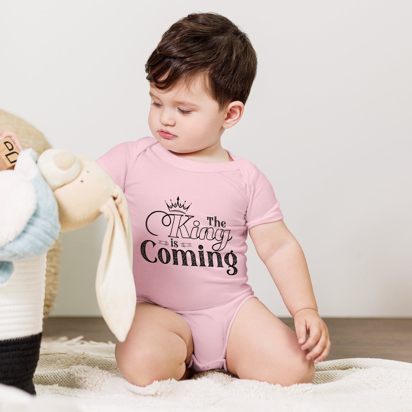 Comfortable Christian baby outfit with snap closures