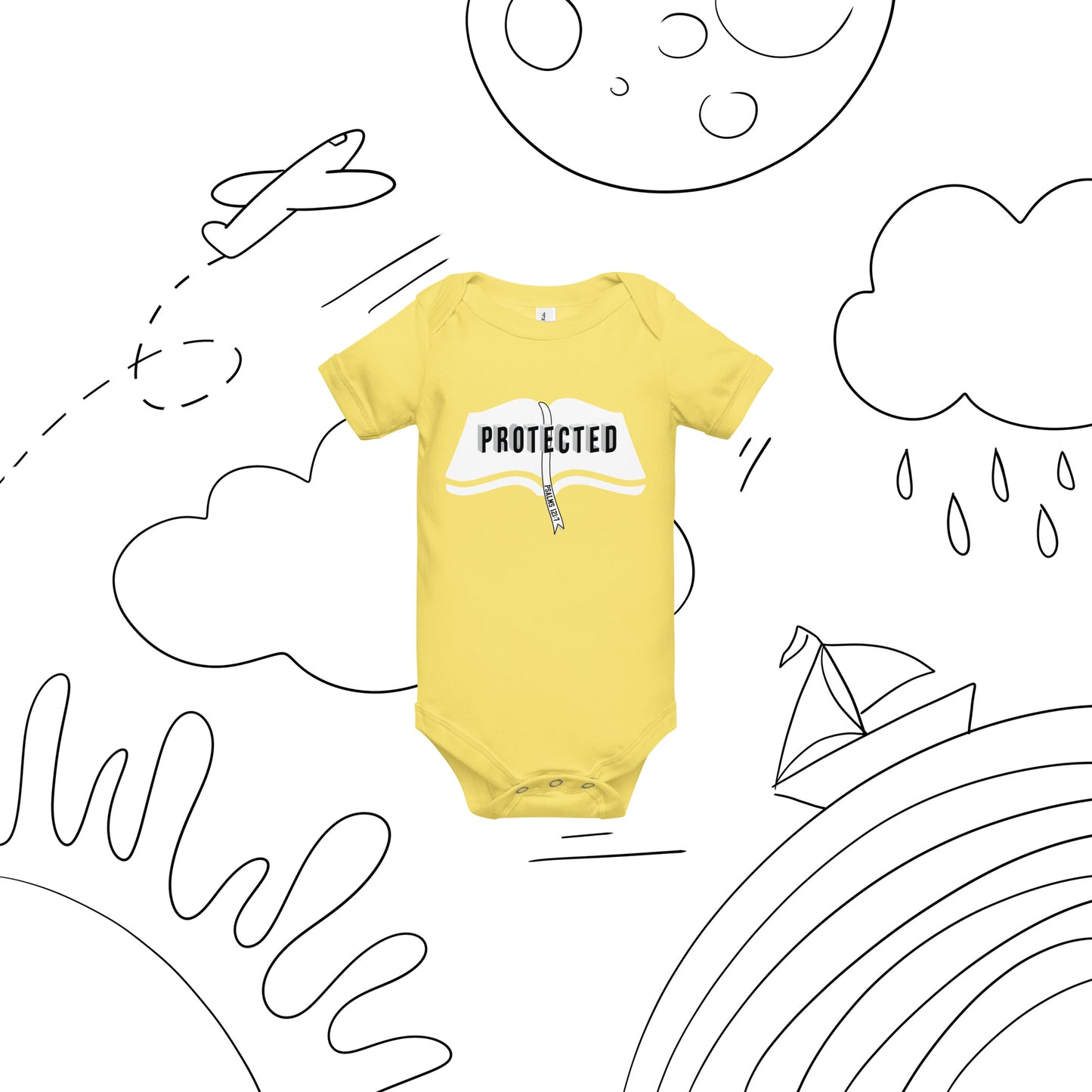 Soft cotton short sleeve baby one piece with Christian message
