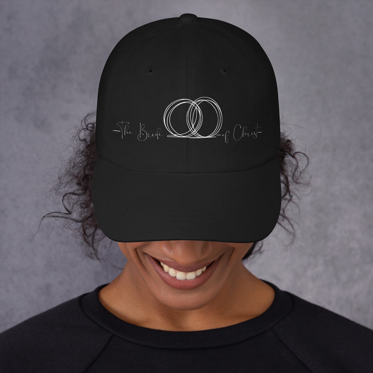 Christian dad hat with adjustable antique buckle and curved visor