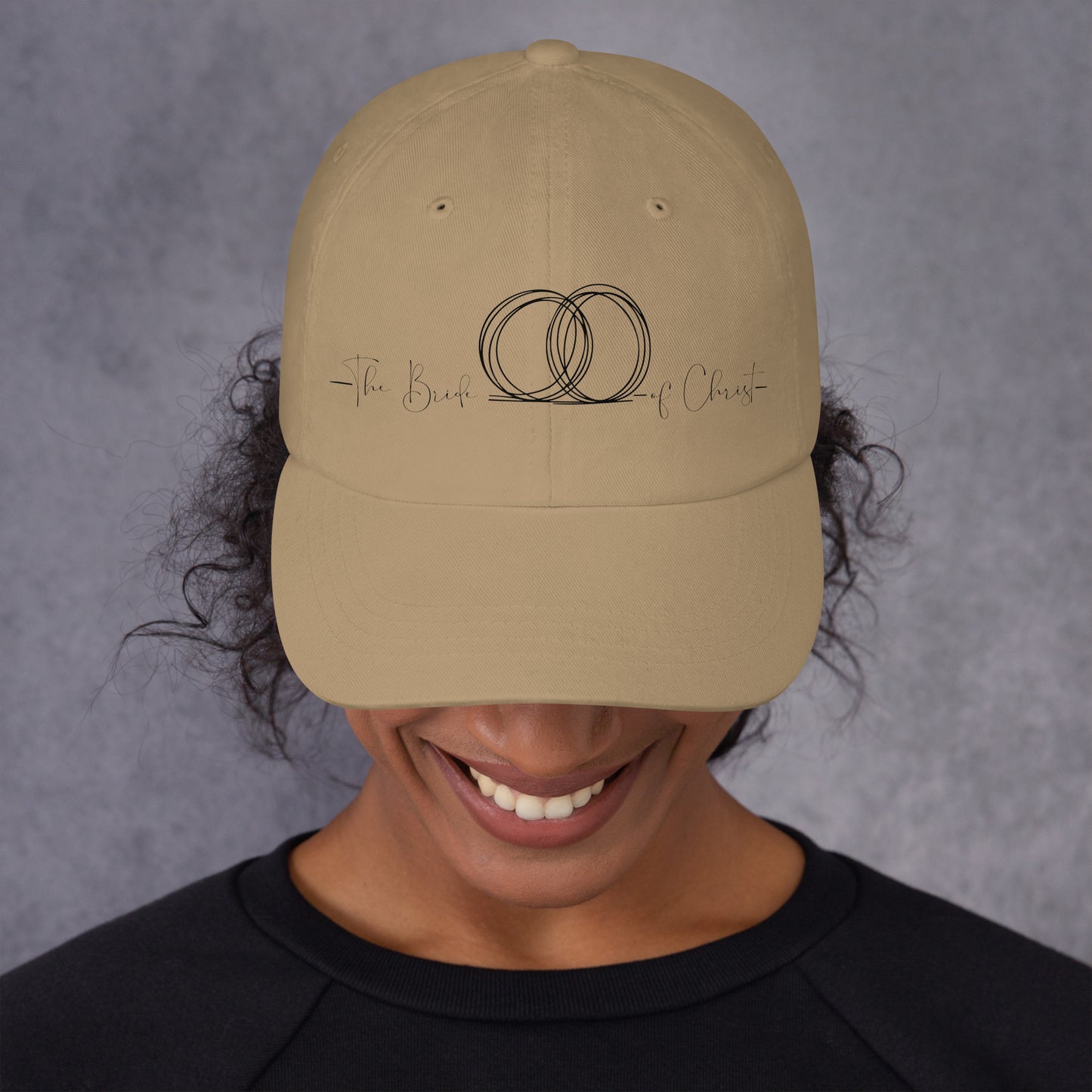 Christian hat with adjustable antique buckle and curved visor