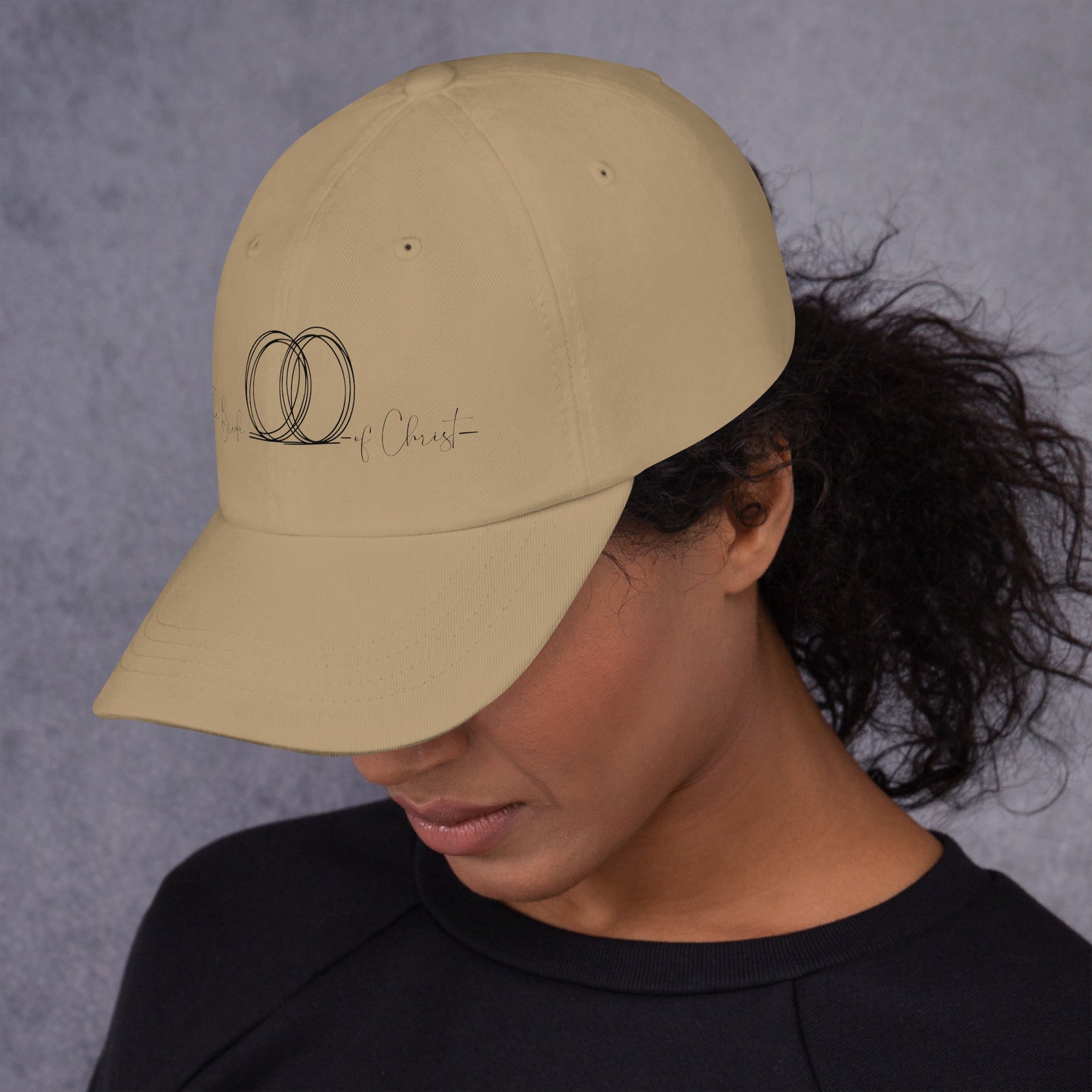 Christian hat with adjustable antique buckle and curved visor