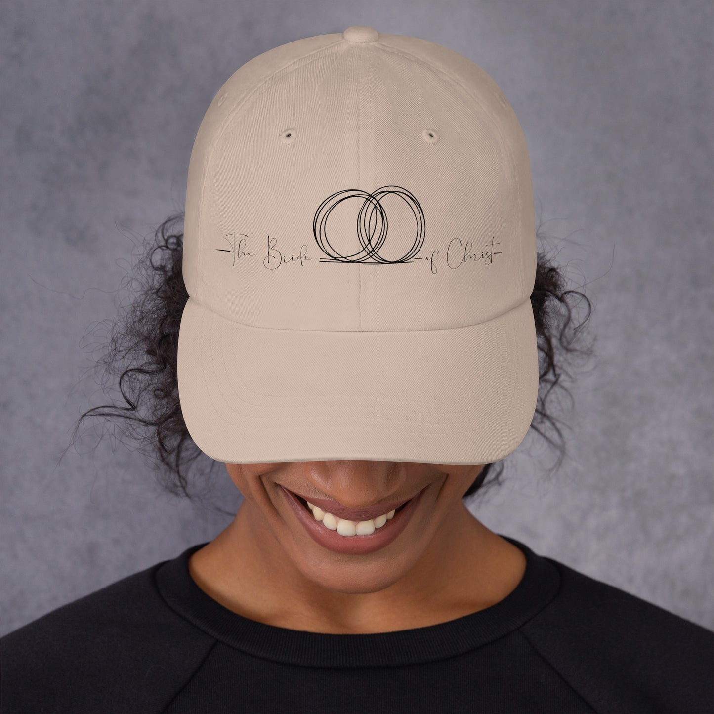 Christian hat with adjustable antique buckle and curved visor