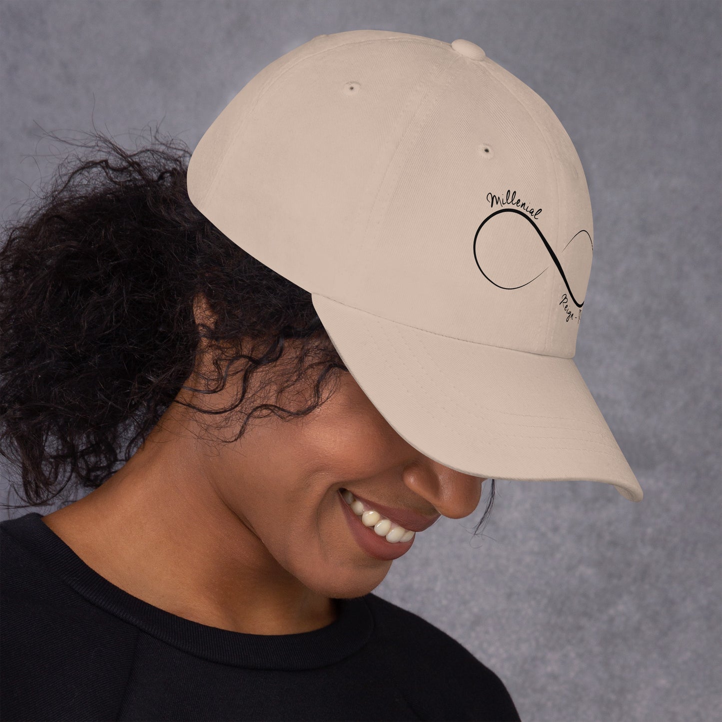 Christian dad hat with adjustable antique buckle and curved visor