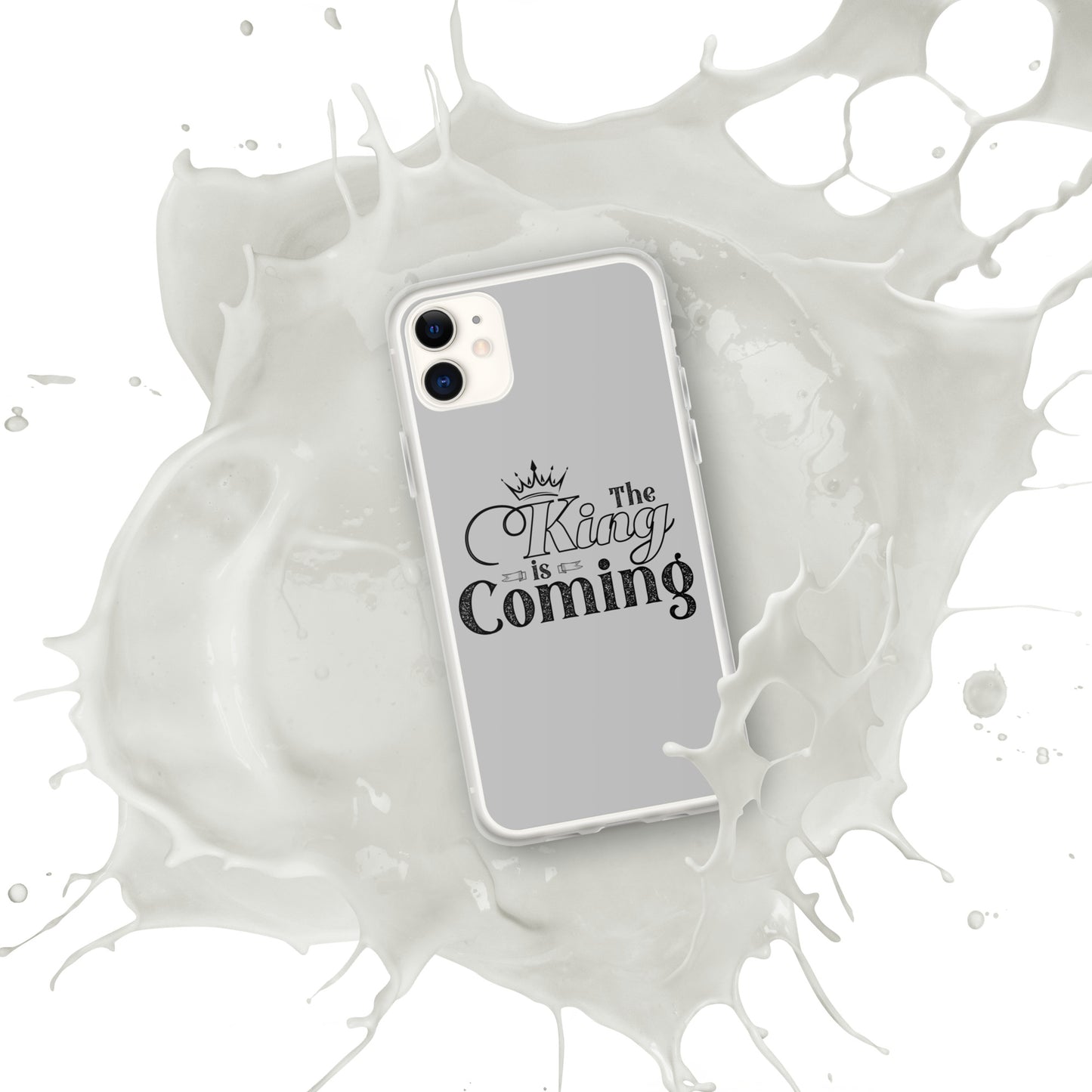 Christian clear iPhone® case with slim profile and wireless charging compatibility