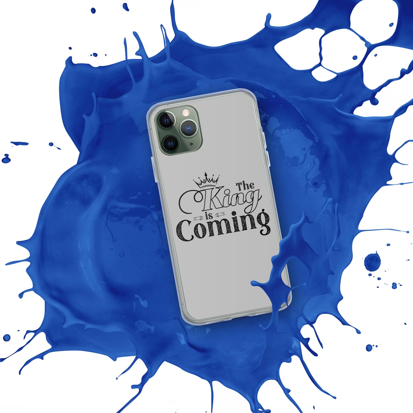 Christian clear iPhone® case with slim profile and wireless charging compatibility