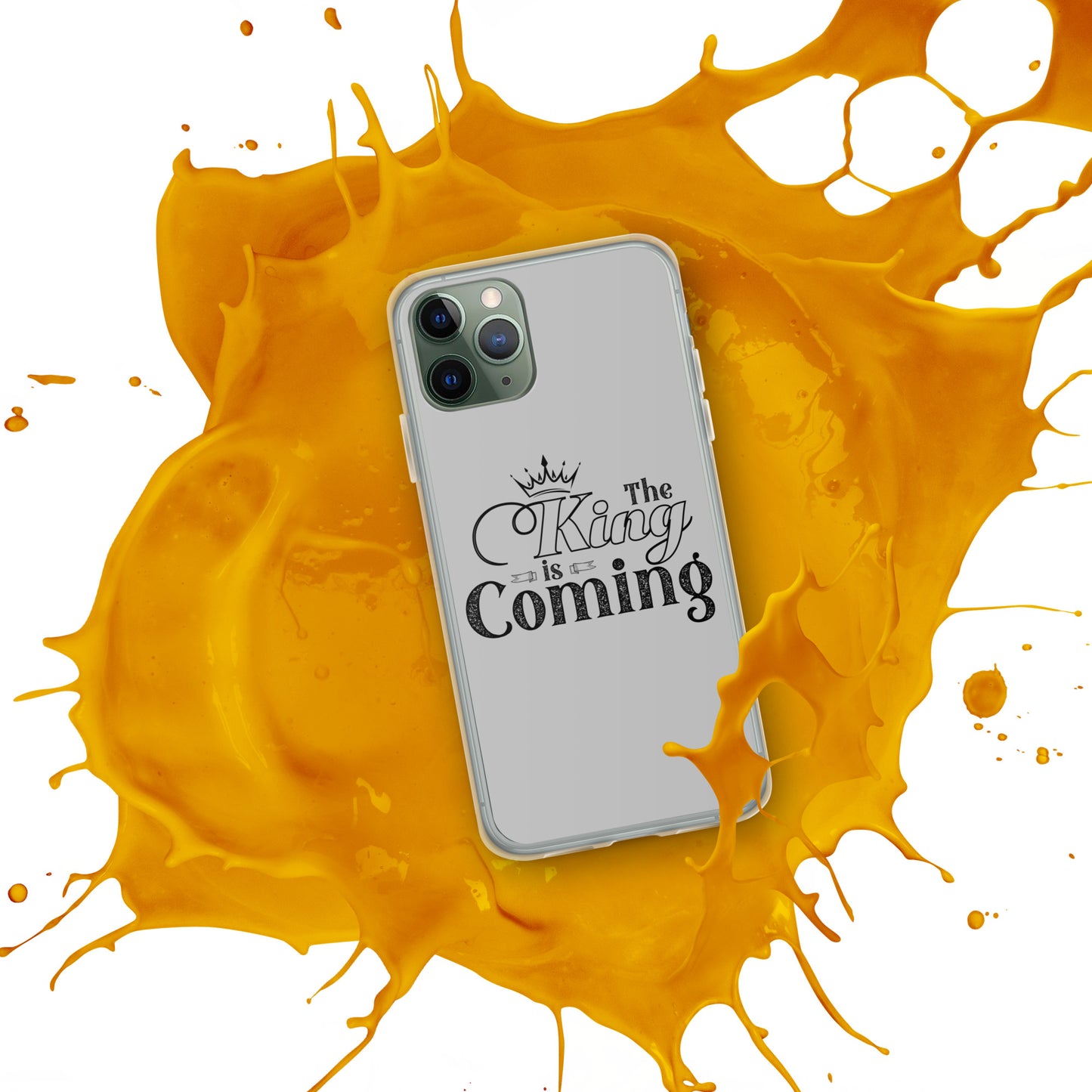 Christian clear iPhone® case with slim profile and wireless charging compatibility