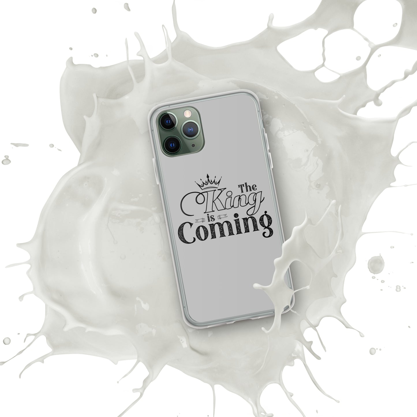 Christian clear iPhone® case with slim profile and wireless charging compatibility