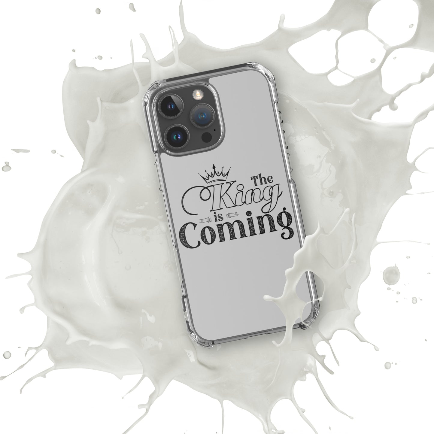 Christian clear iPhone® case with slim profile and wireless charging compatibility