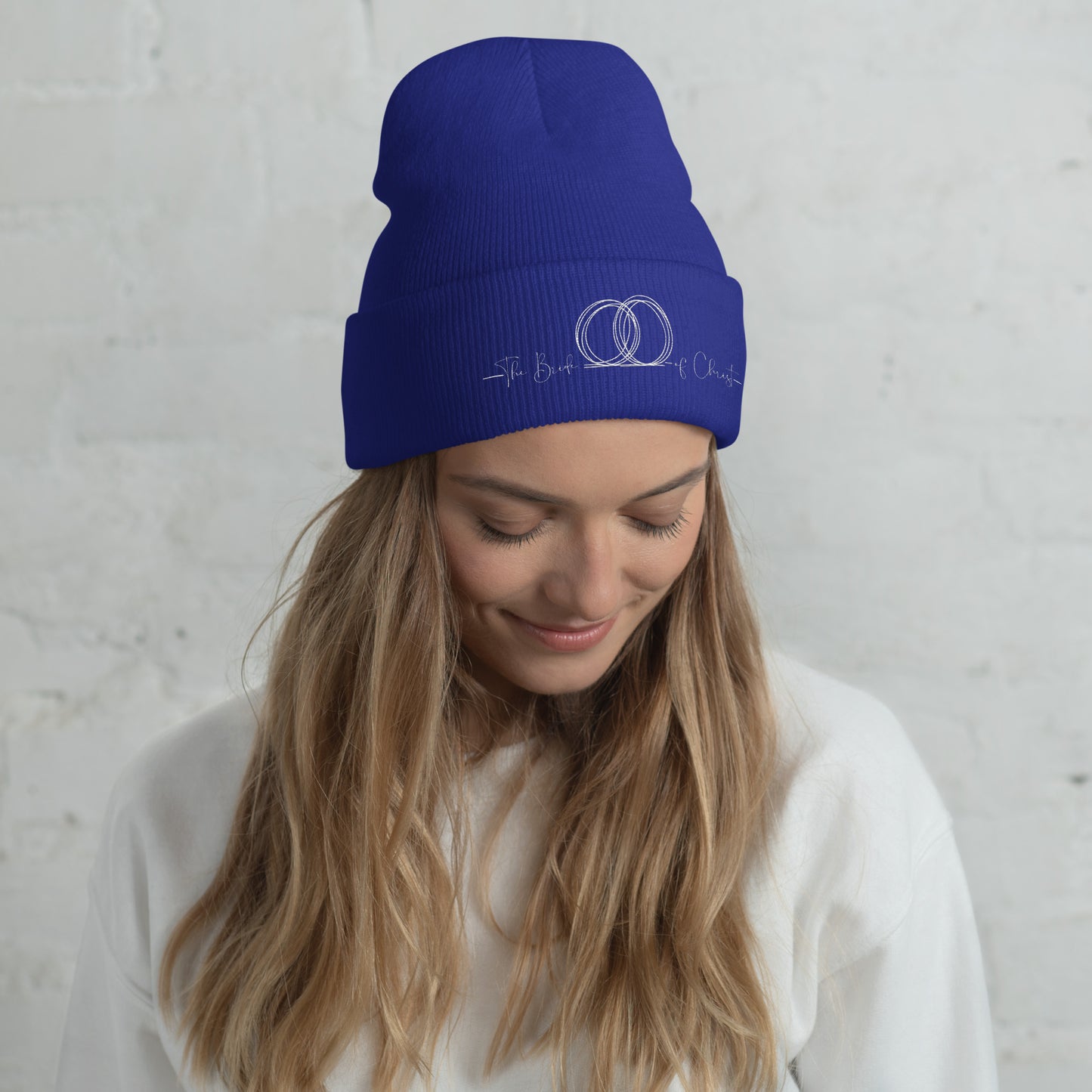 Cozy Christian beanie featuring The Bride of Christ design