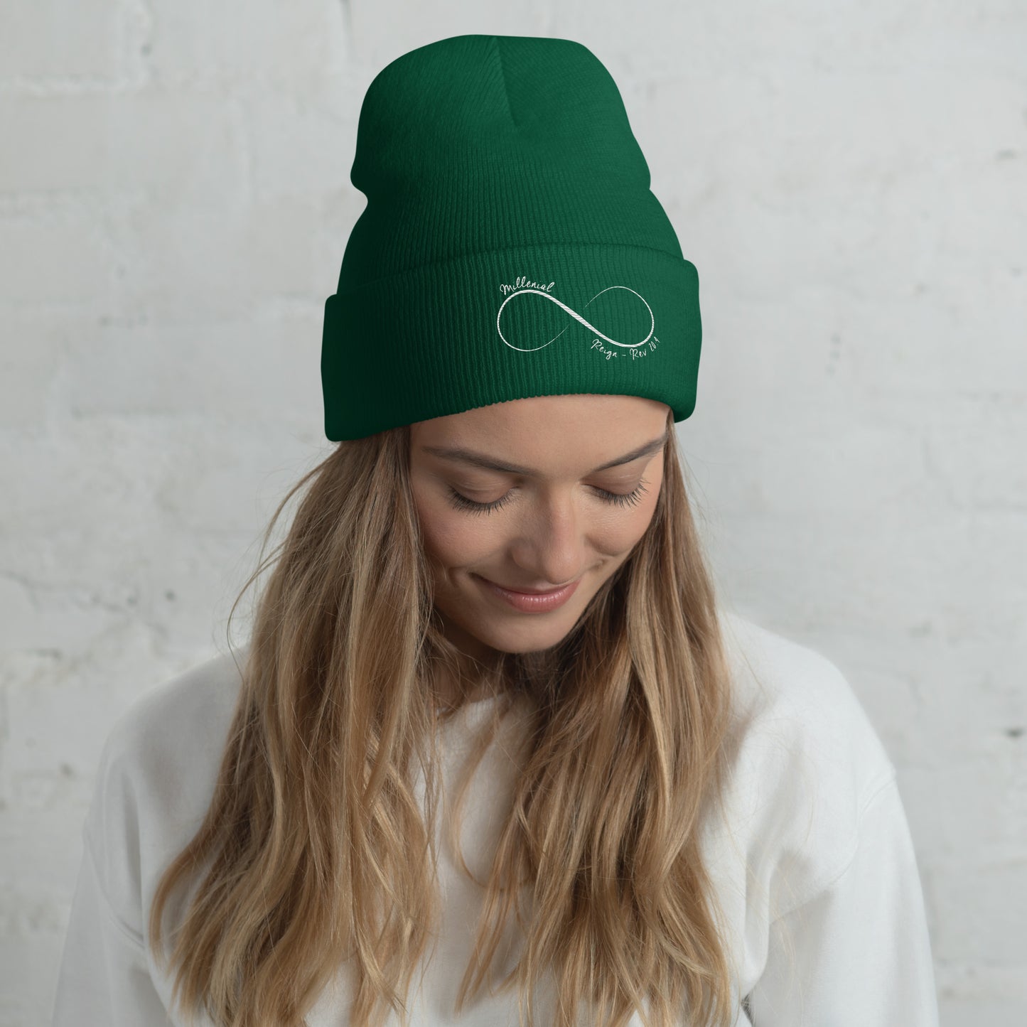 Cozy Christian beanie featuring The Bride of Christ design