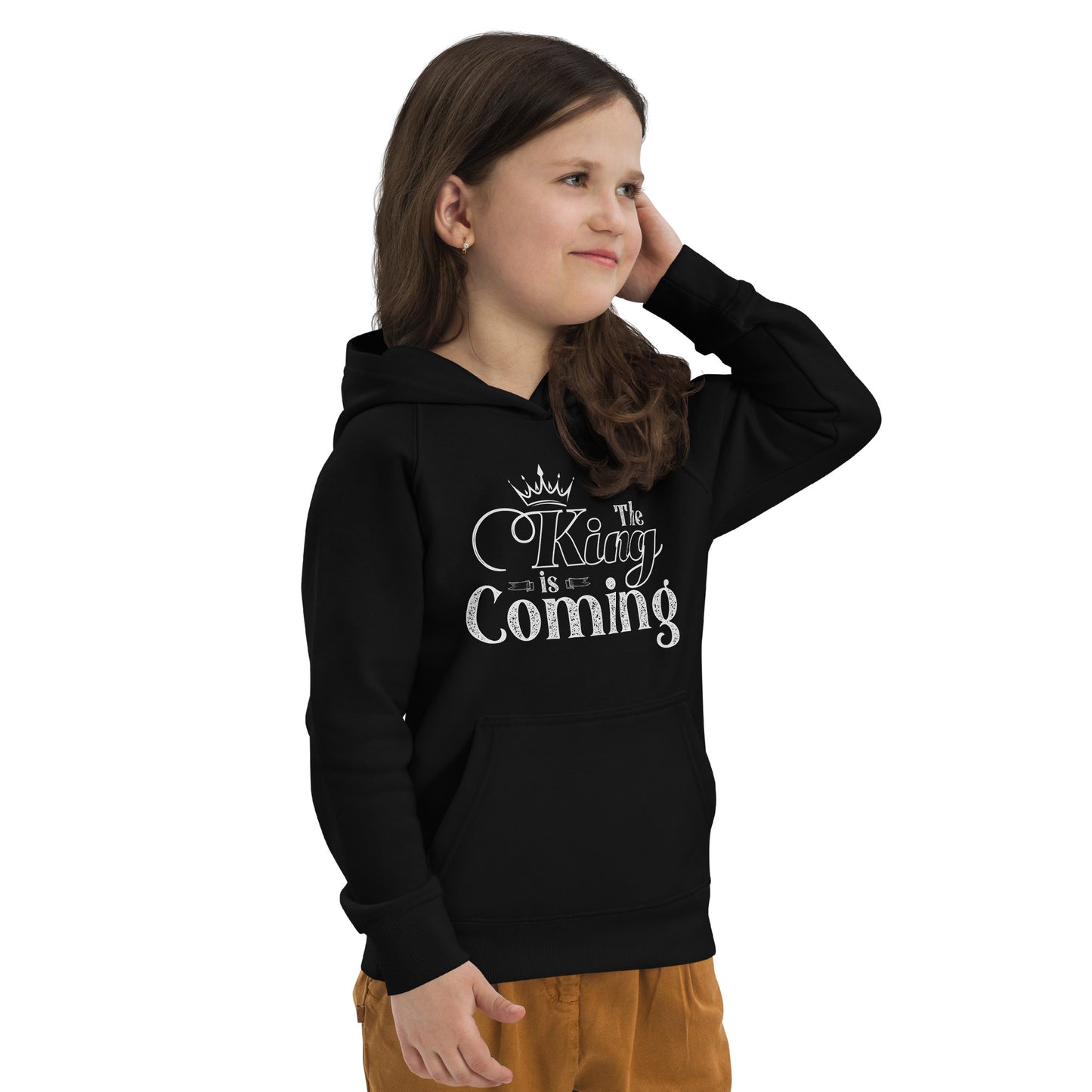 Christian kids eco hoodie made from organic cotton and recycled polyester