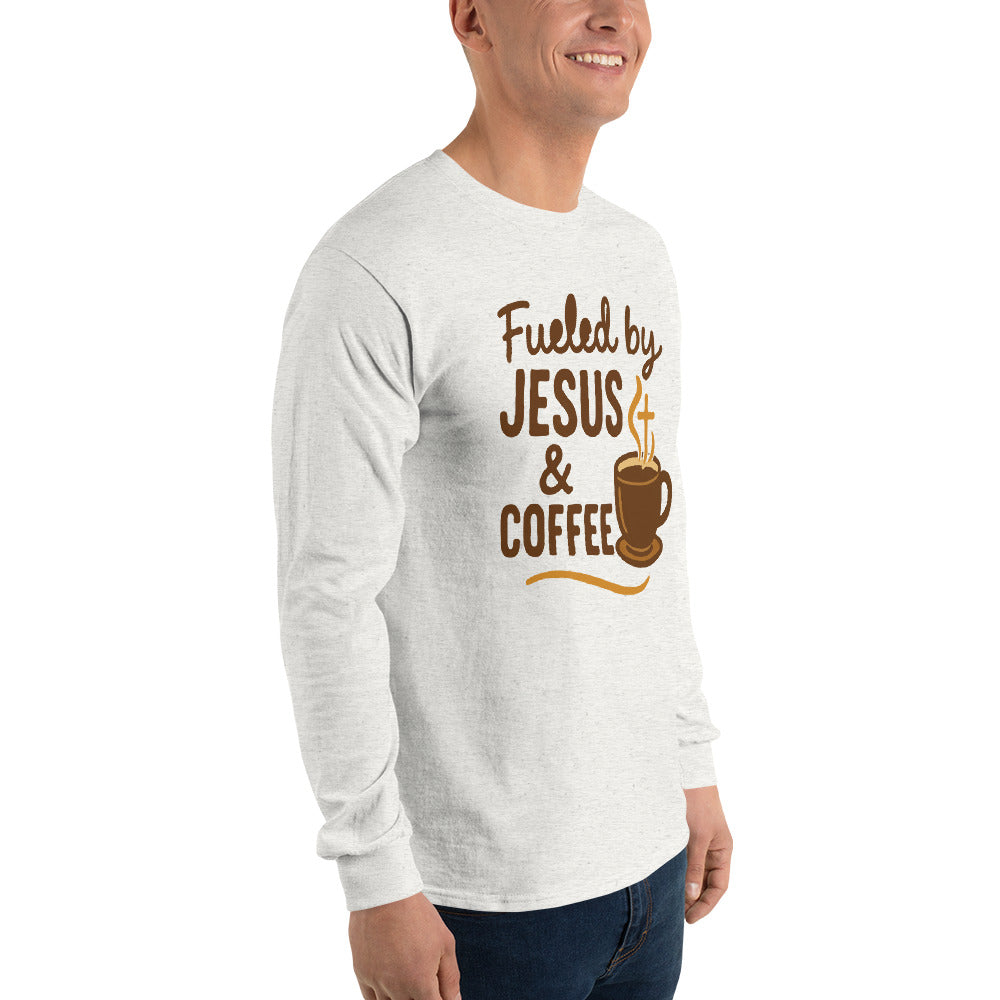 Christian long sleeve shirt – Fueled by Jesus and Coffee