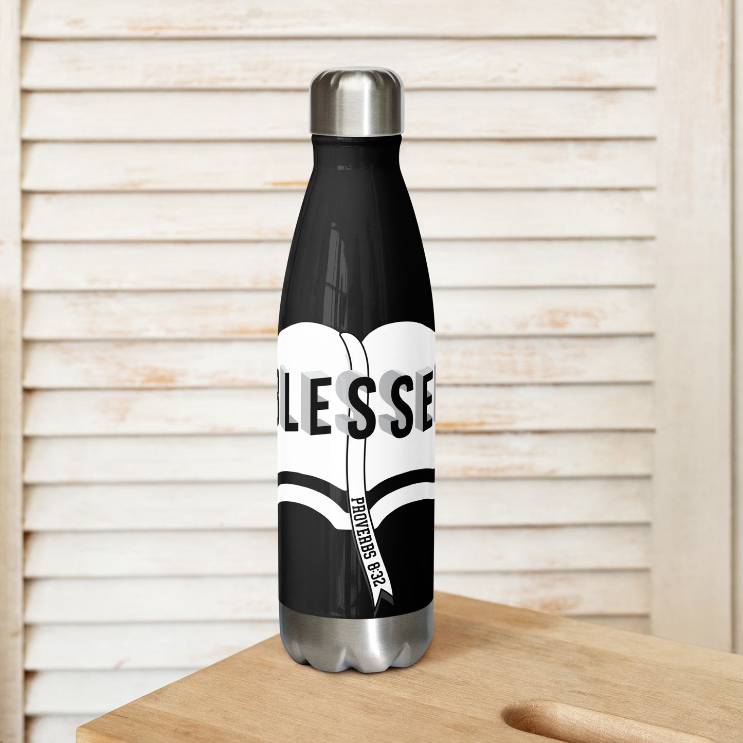 Faith-based insulated water bottle for hot and cold drinks