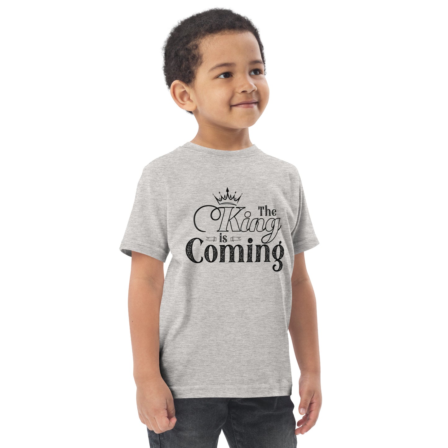 Soft cotton toddler shirt with ribbed collar and flexible fit
