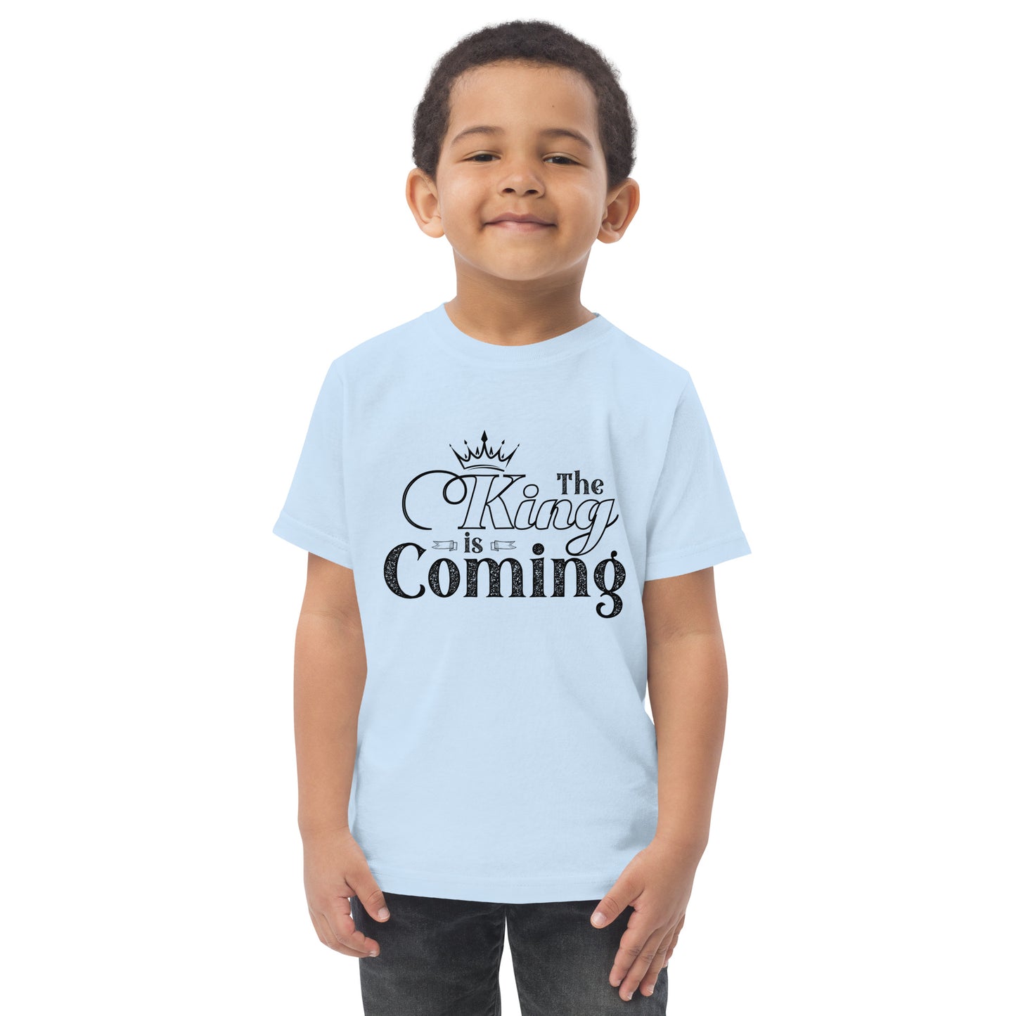Soft cotton toddler shirt with ribbed collar and flexible fit
