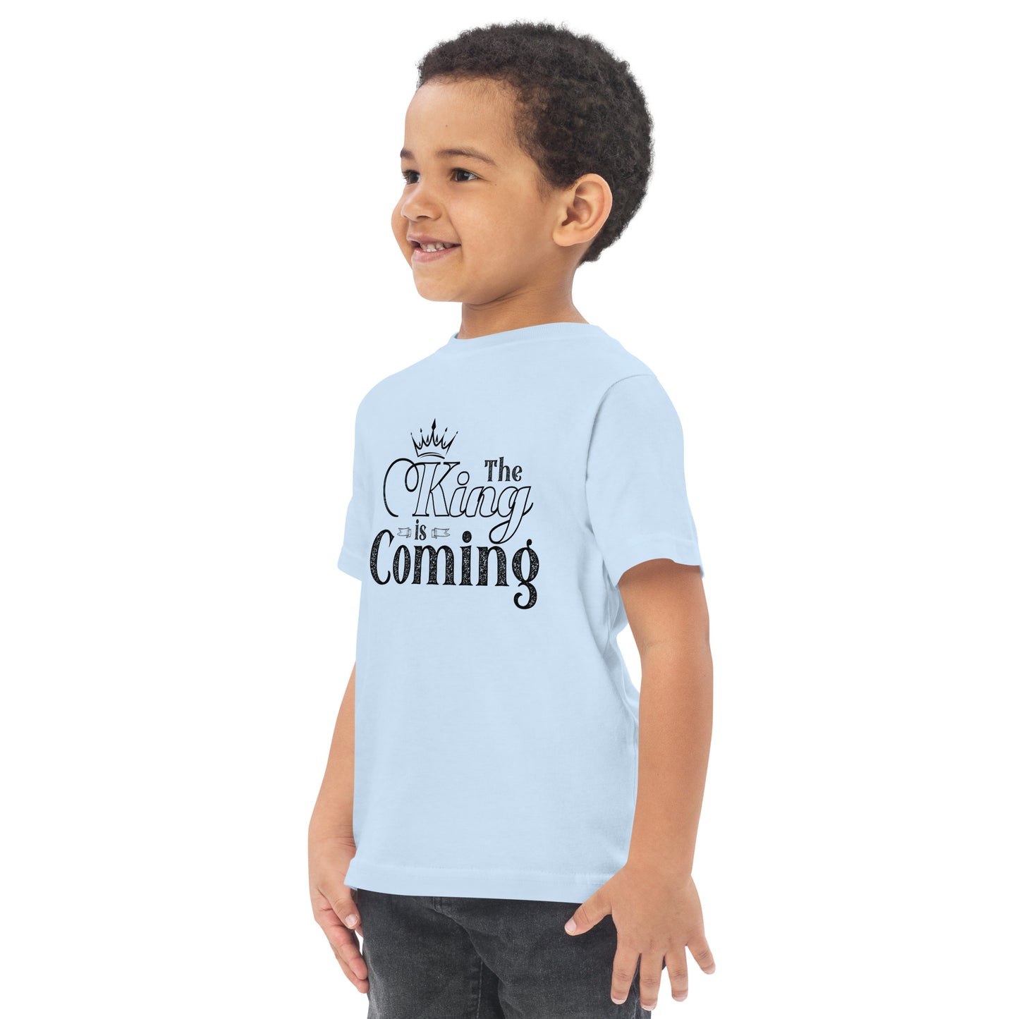 Soft cotton toddler shirt with ribbed collar and flexible fit