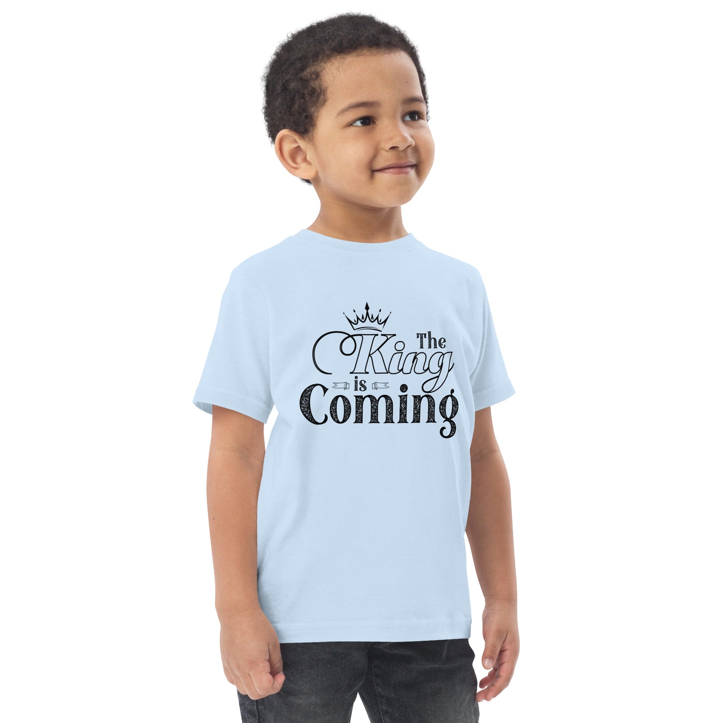Soft cotton toddler shirt with ribbed collar and flexible fit