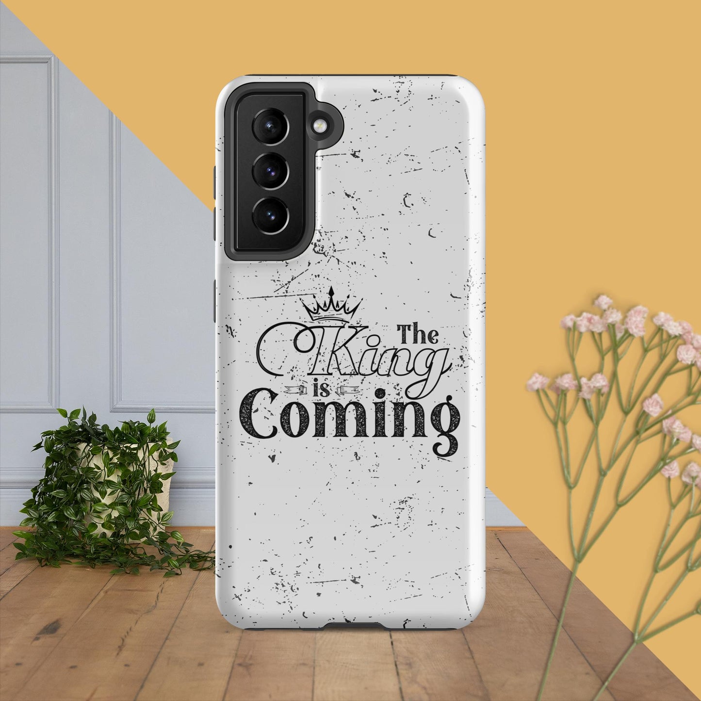 Faith-based Samsung phone case with impact-resistant polycarbonate shell