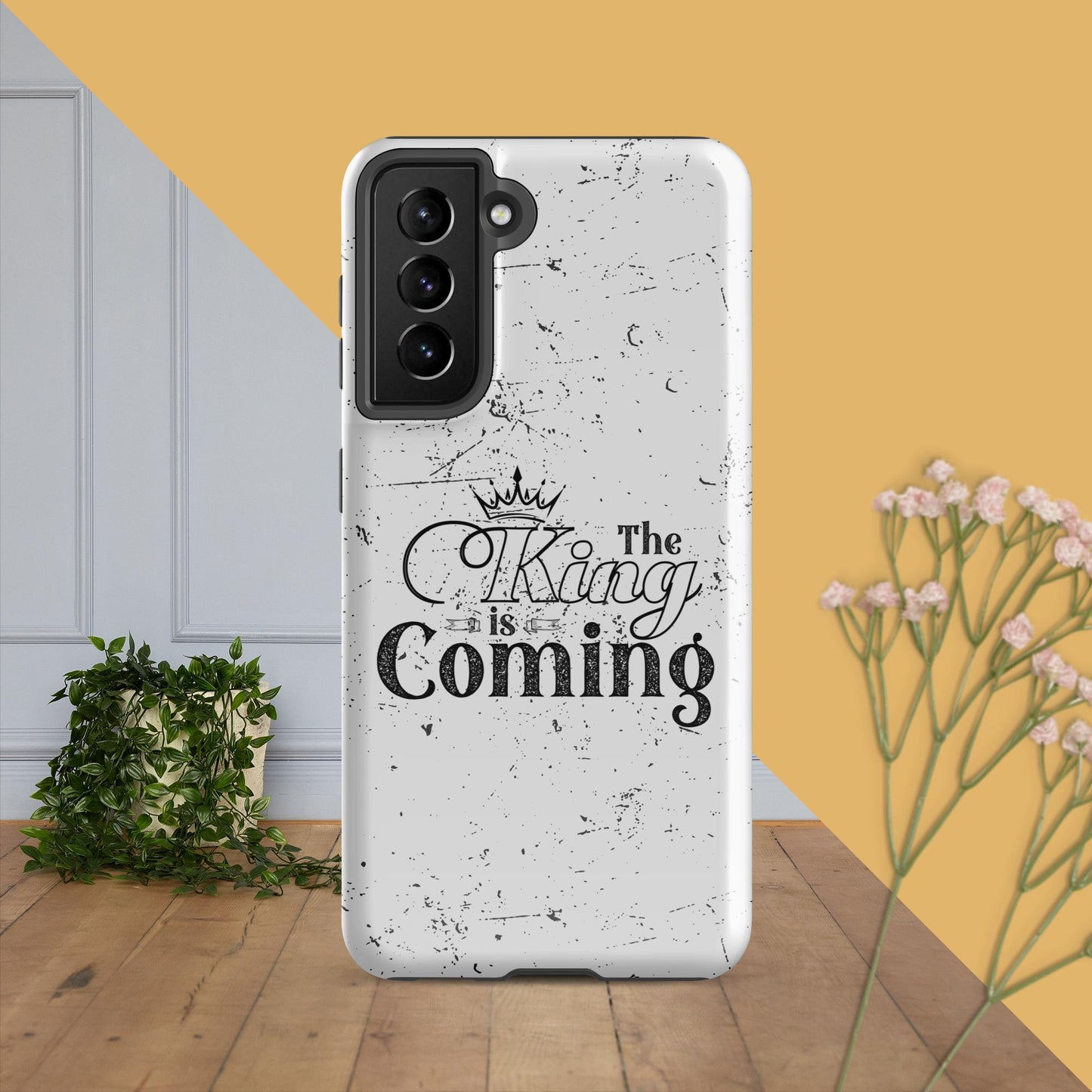 Faith-based Samsung phone case with impact-resistant polycarbonate shell