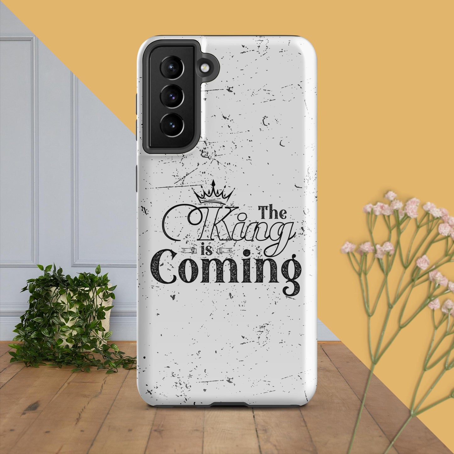 Faith-based Samsung phone case with impact-resistant polycarbonate shell