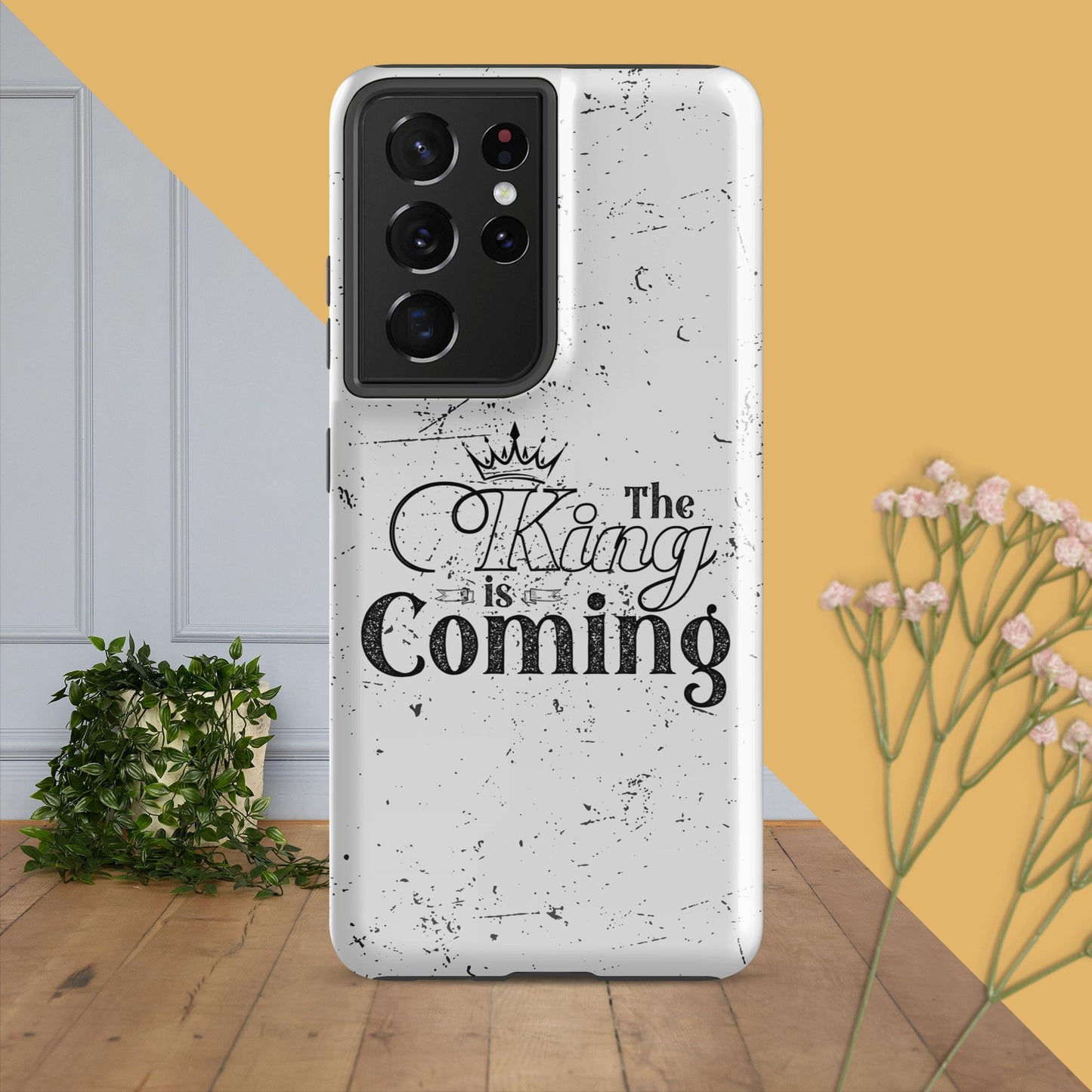 Faith-based Samsung phone case with impact-resistant polycarbonate shell