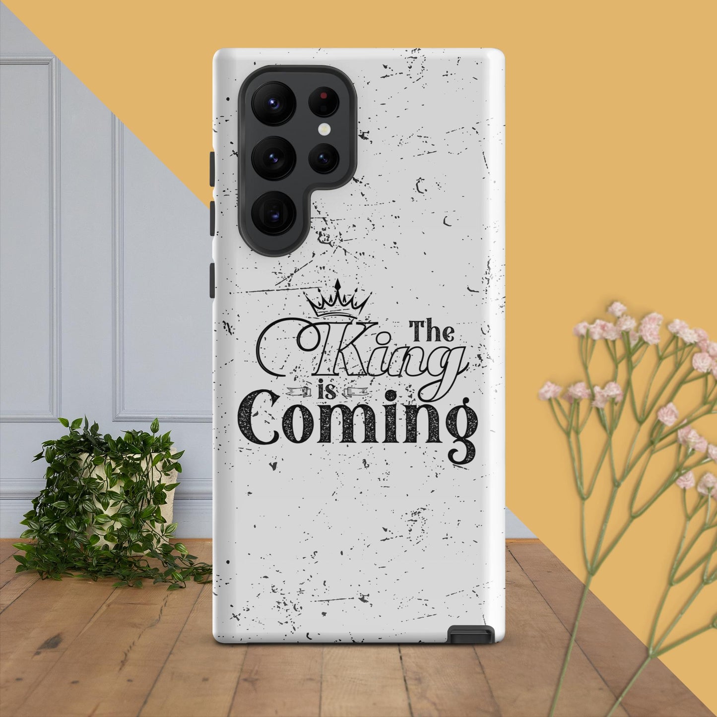 Faith-based Samsung phone case with impact-resistant polycarbonate shell