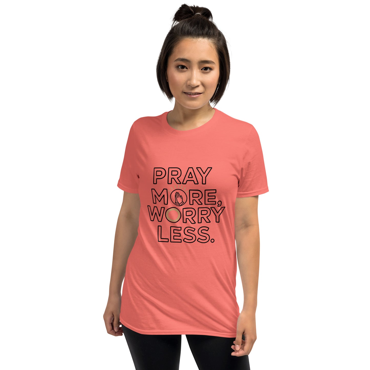 Women’s Christian t-shirt Pray More Worry Less Philippians 4:6