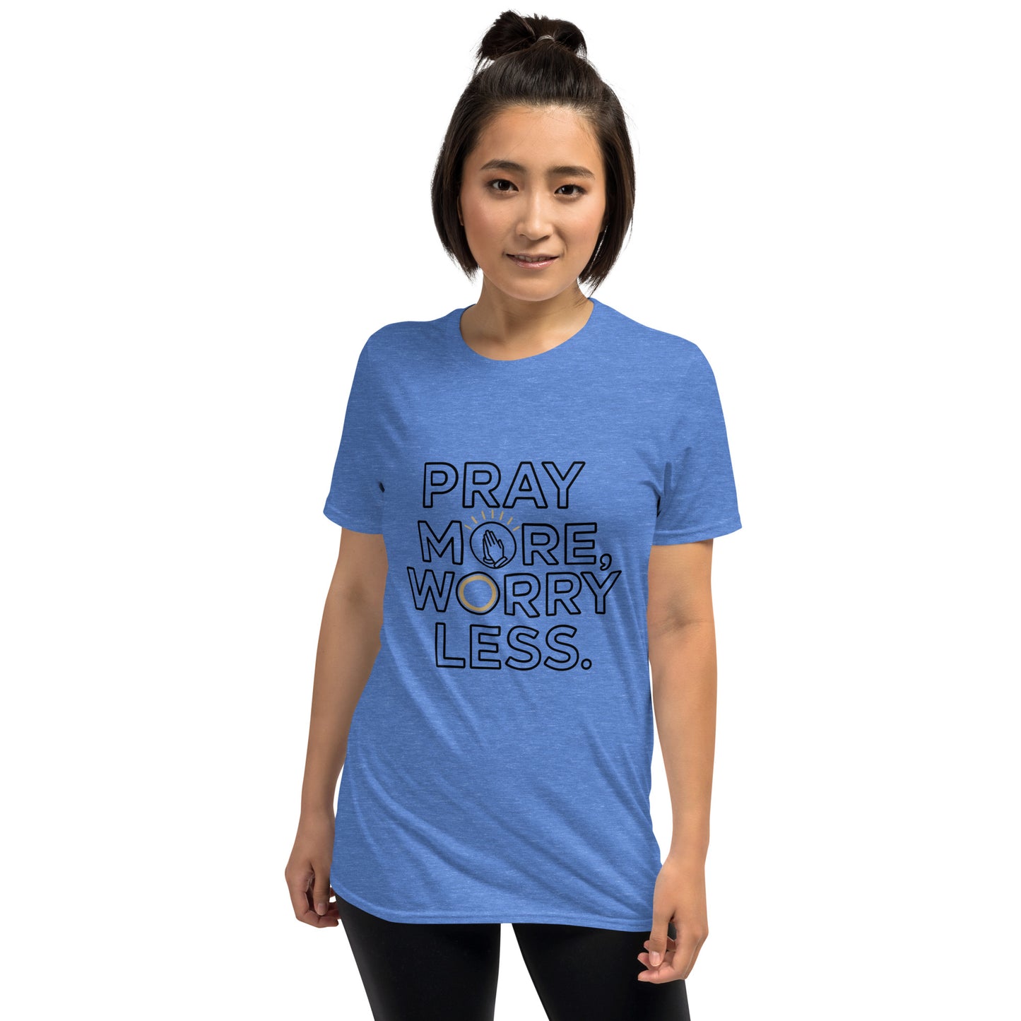 Women’s Christian t-shirt Pray More Worry Less Philippians 4:6