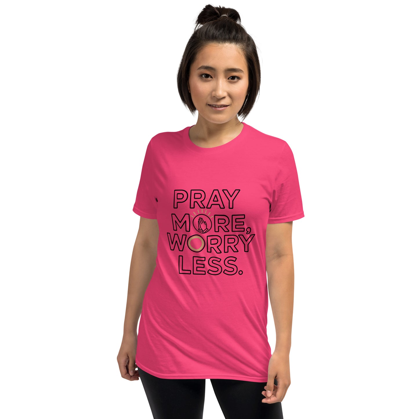Women’s Christian t-shirt Pray More Worry Less Philippians 4:6