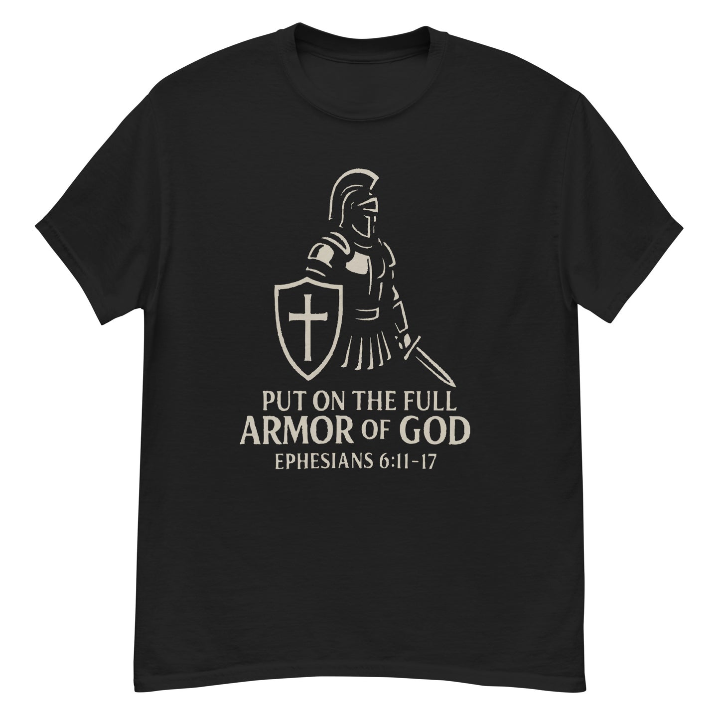 Christian apparel t-shirt with spiritual warfare theme
