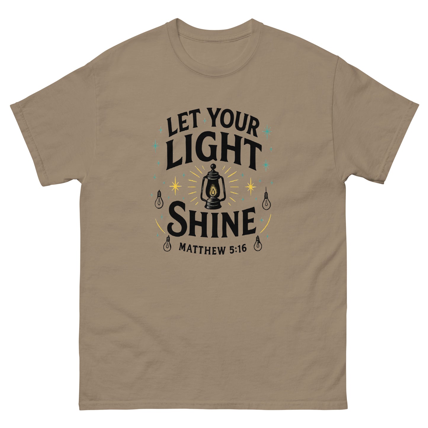 Matthew 5:16 scripture shirt in 100% cotton