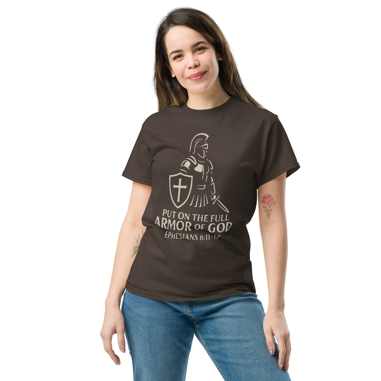 Christian apparel t-shirt with spiritual warfare theme