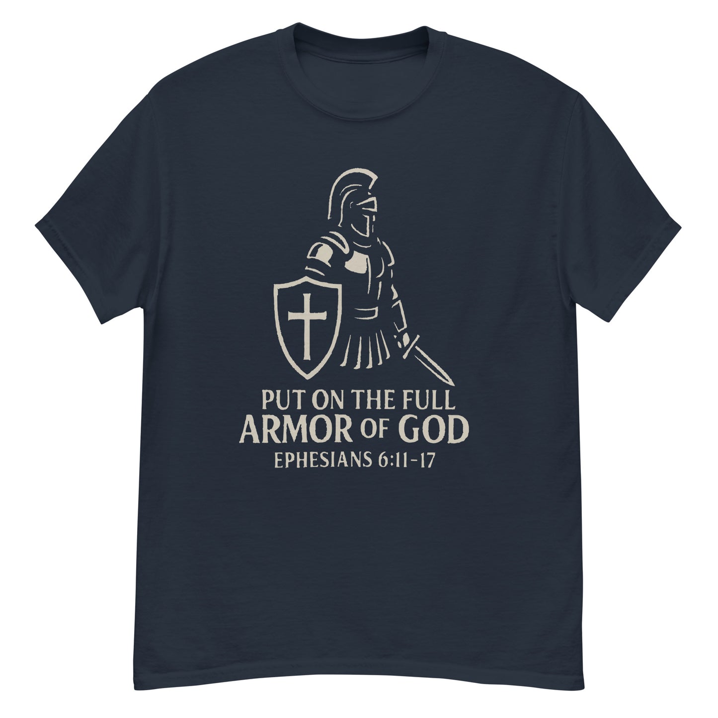 Christian apparel t-shirt with spiritual warfare theme