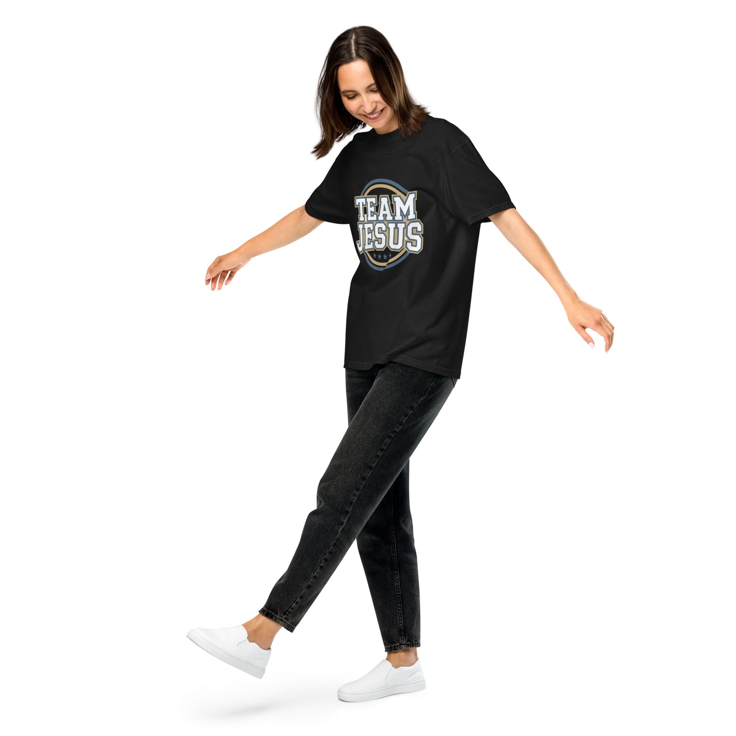 Women’s Christian heavyweight t-shirt Team Jesus design