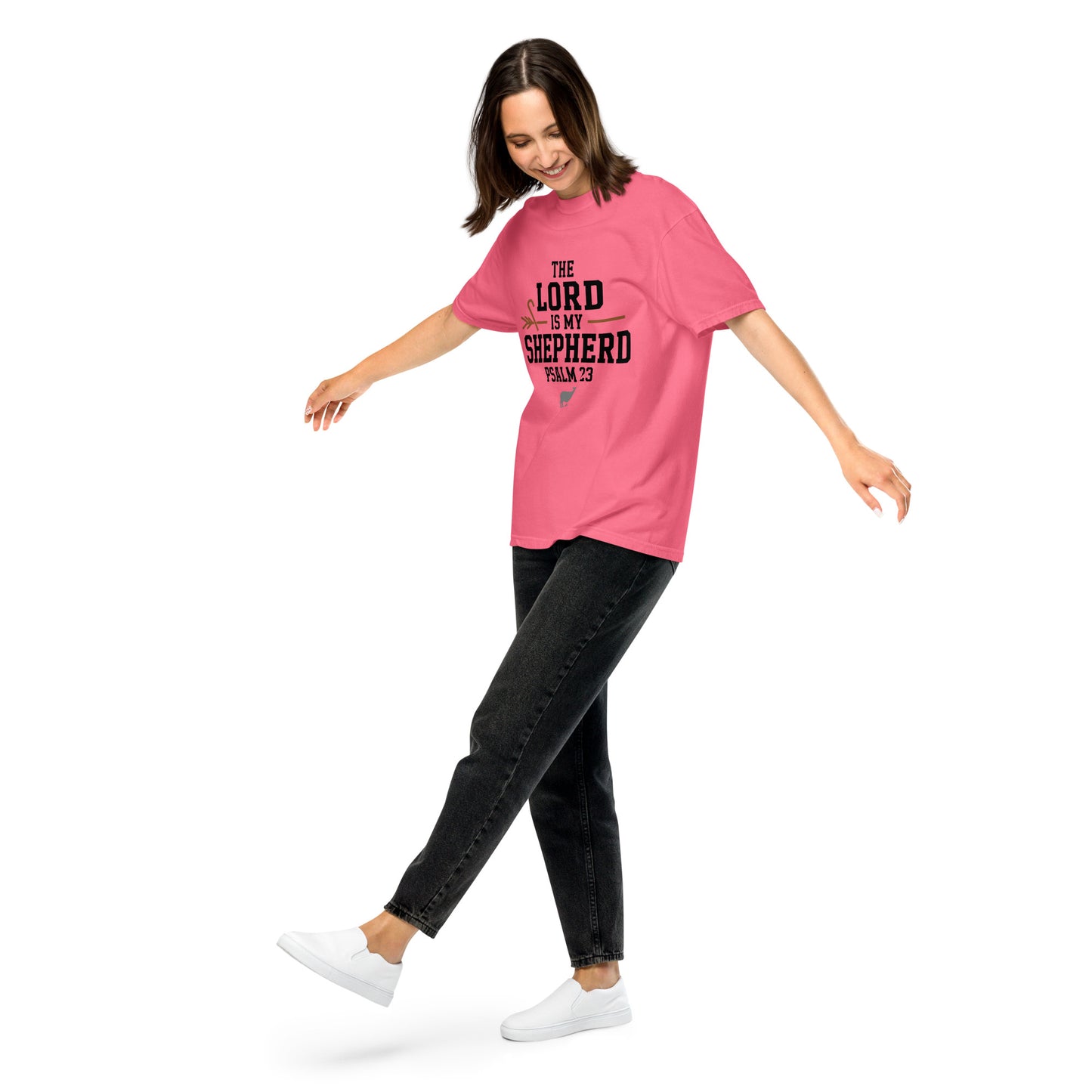 Women’s Christian heavyweight t-shirt The Lord Is My Shepherd Psalm 23