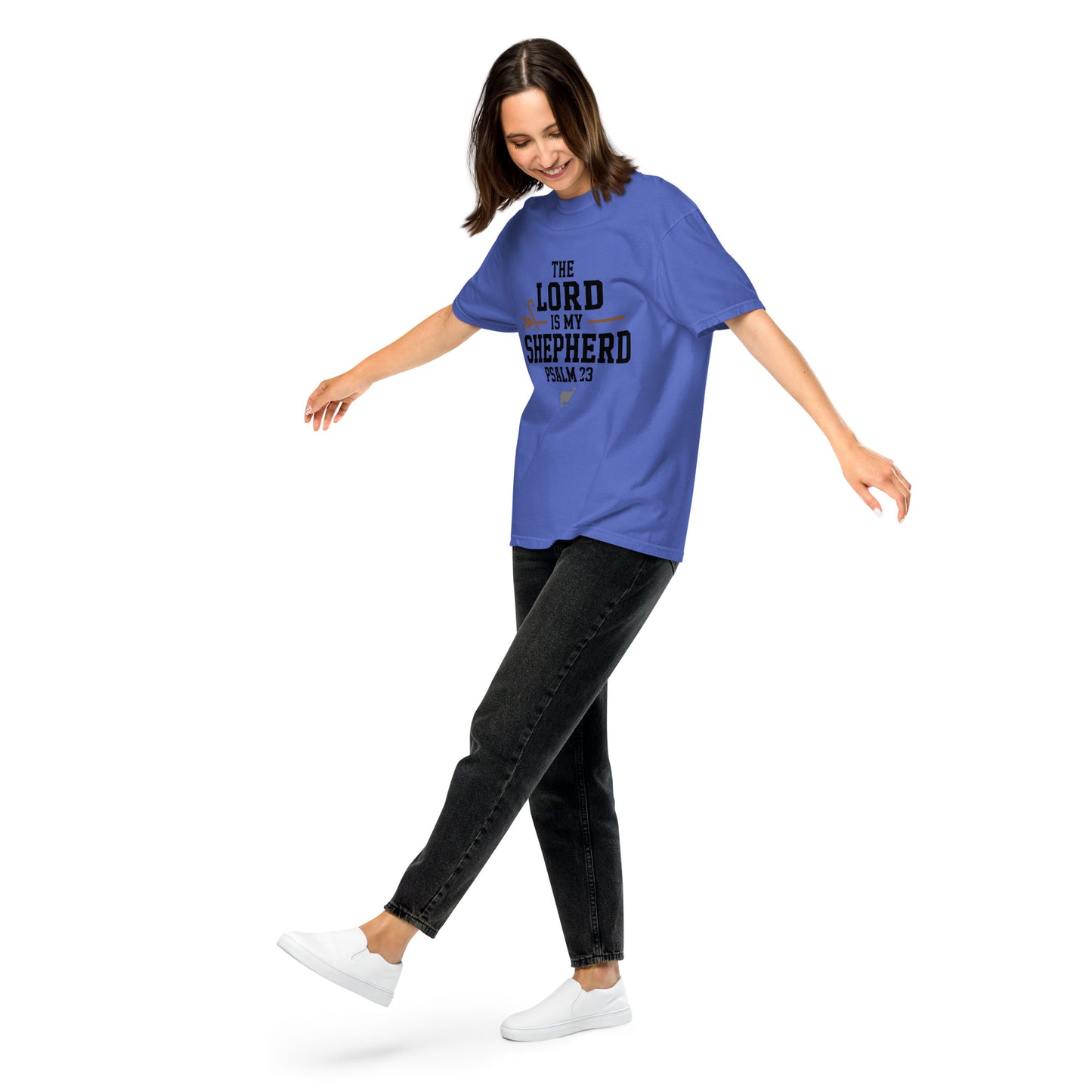 Women’s Christian heavyweight t-shirt The Lord Is My Shepherd Psalm 23