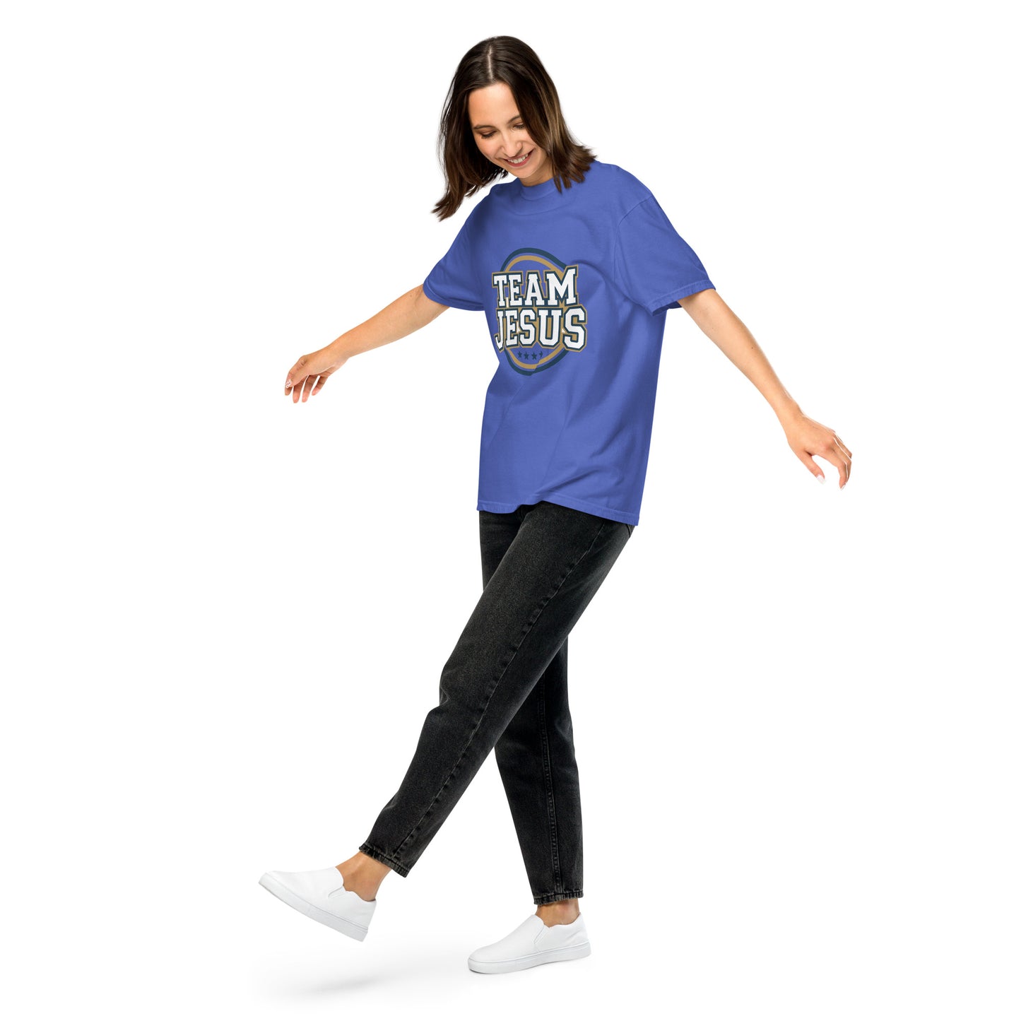 Women’s Christian heavyweight t-shirt Team Jesus design