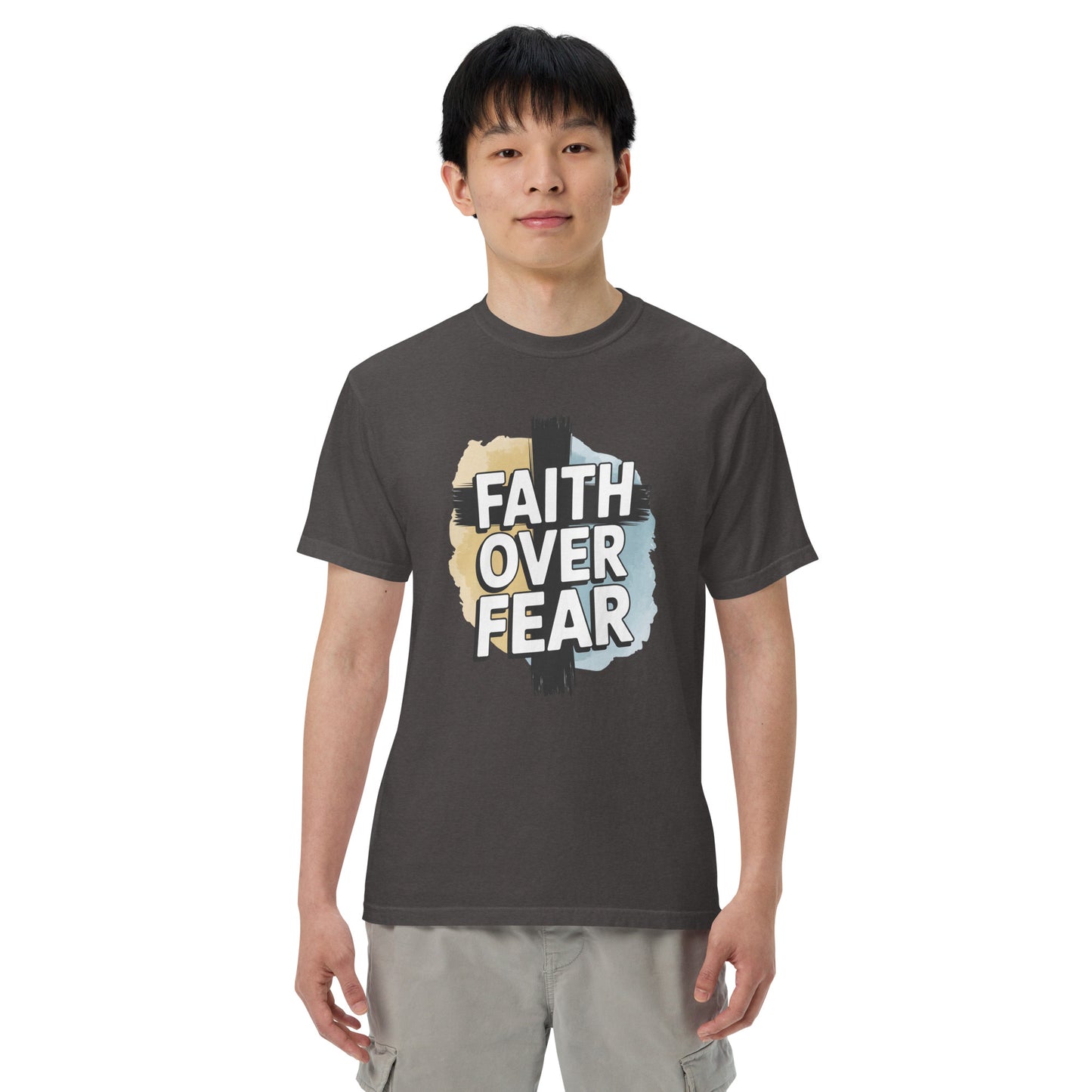 Men’s Christian heavyweight t-shirt Faith Over Fear