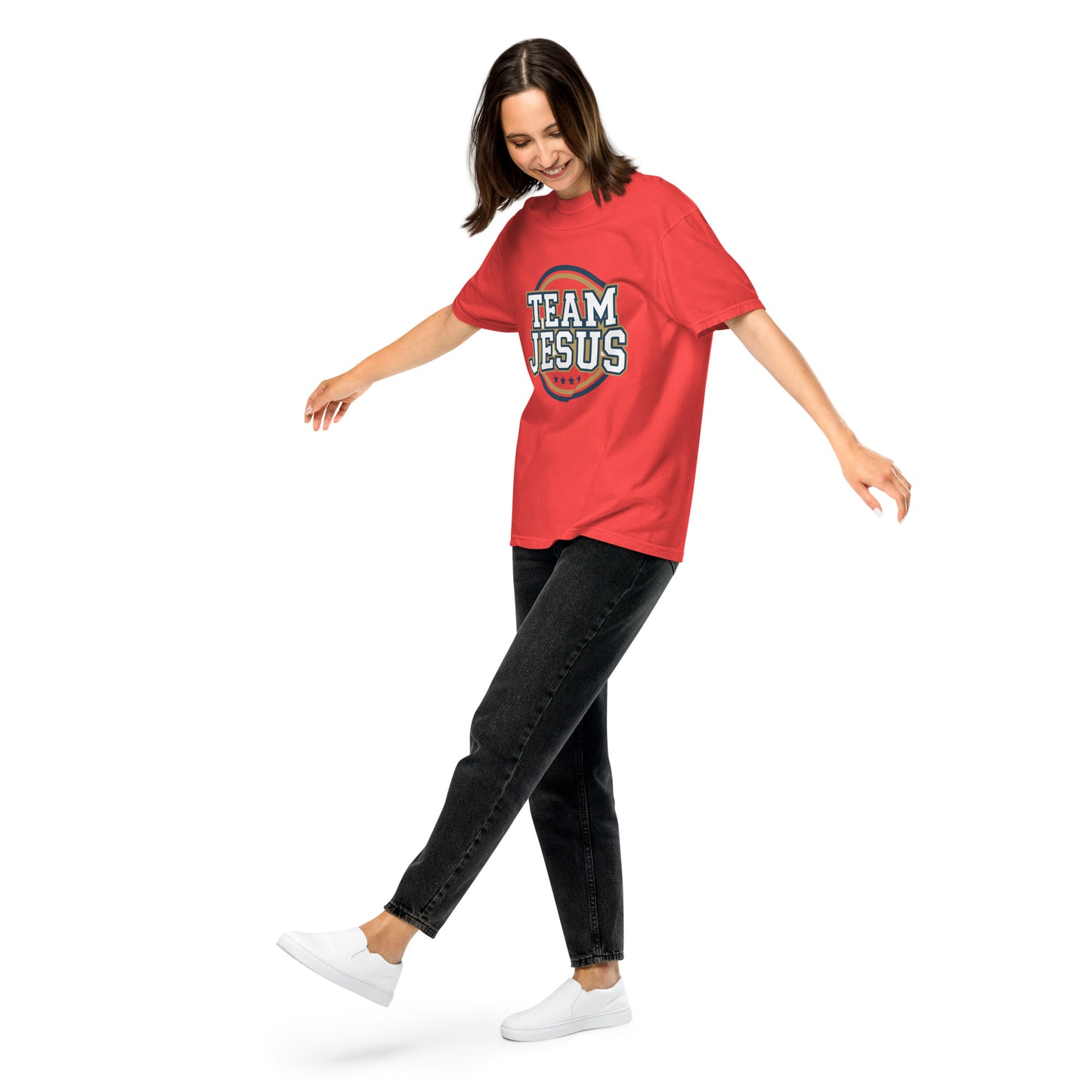 Women’s Christian heavyweight t-shirt Team Jesus design