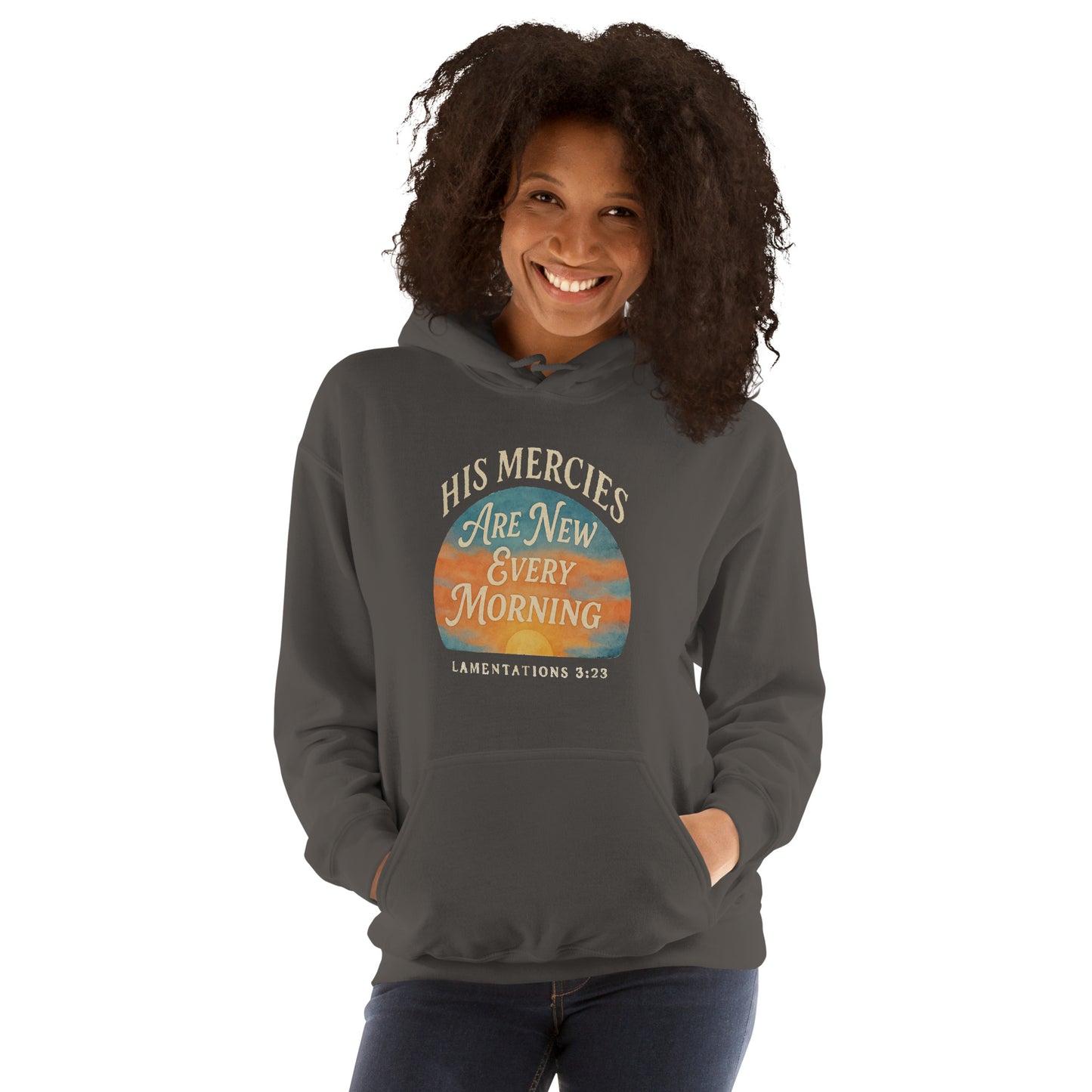 Lamentations 3:23 Bible verse hoodie for women