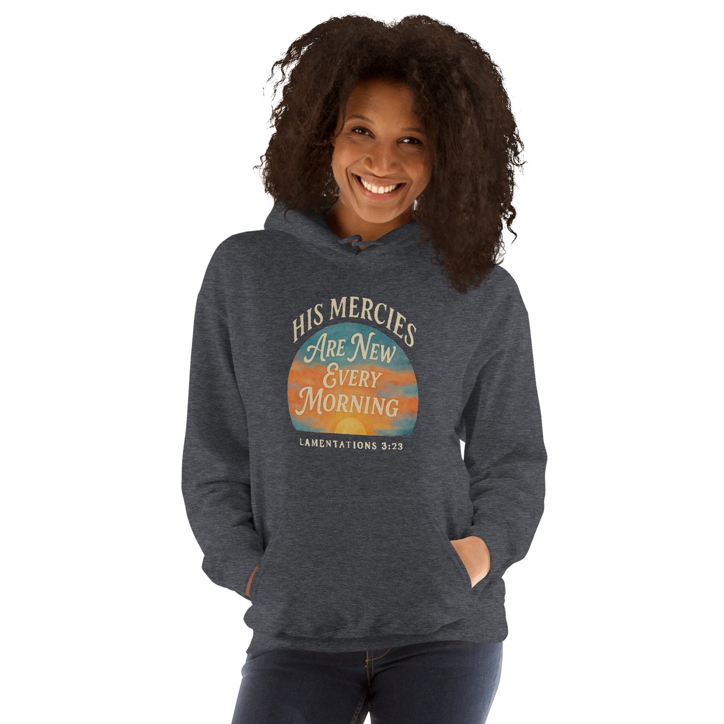 Lamentations 3:23 Bible verse hoodie for women