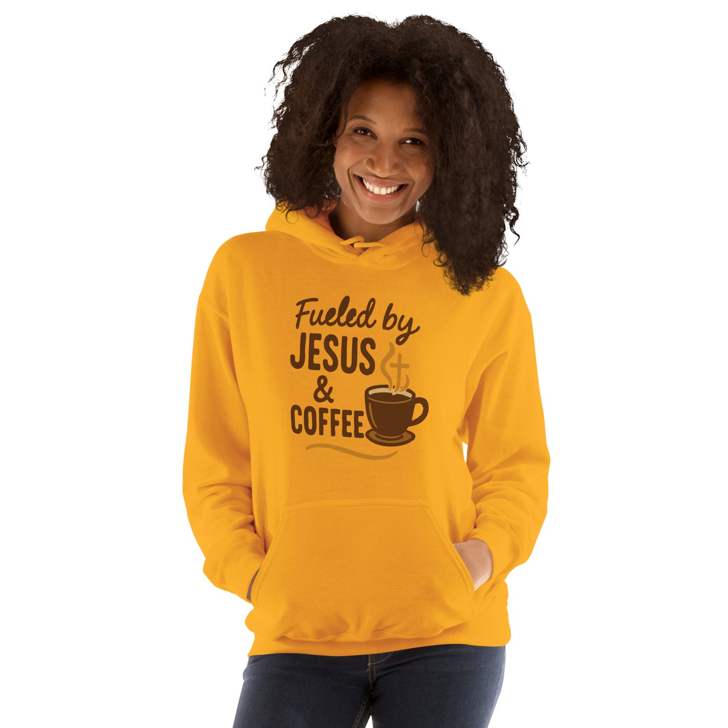 Faith-based hoodie for coffee lovers