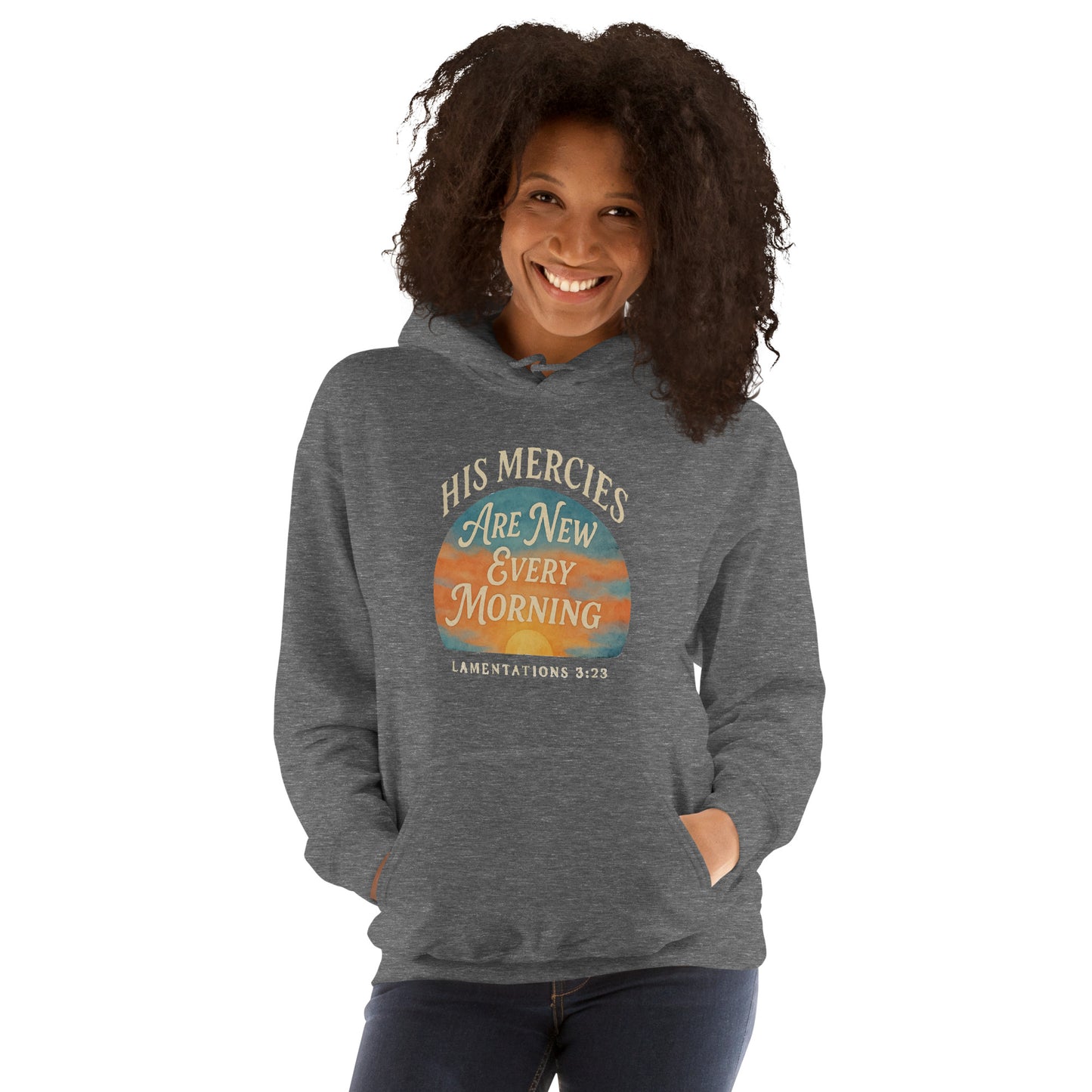 Lamentations 3:23 Bible verse hoodie for women