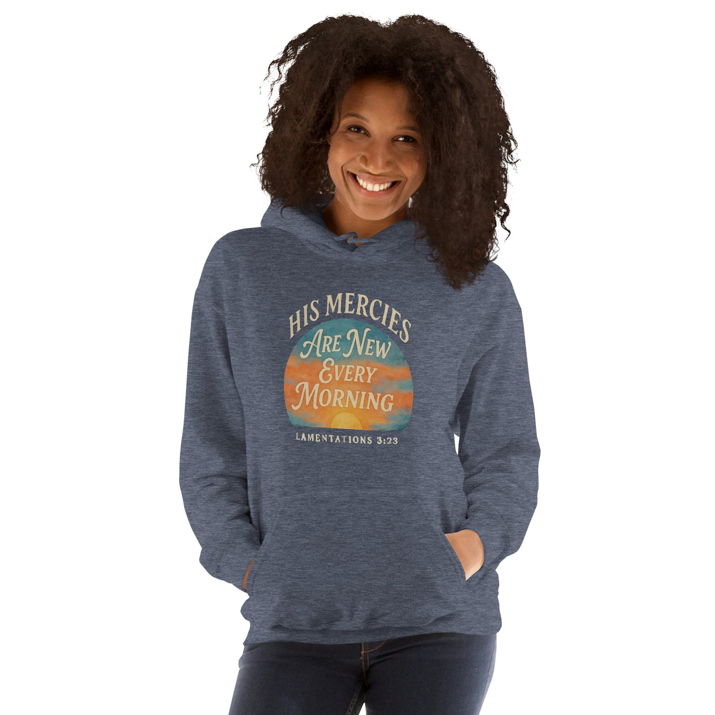 Lamentations 3:23 Bible verse hoodie for women