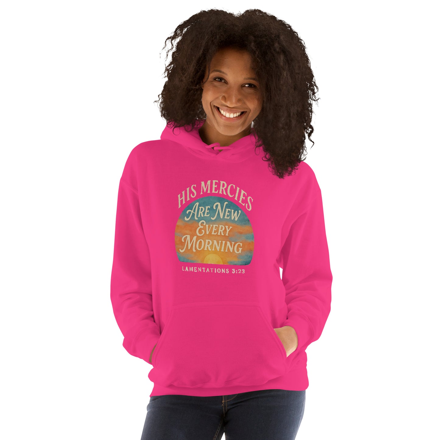 Lamentations 3:23 Bible verse hoodie for women